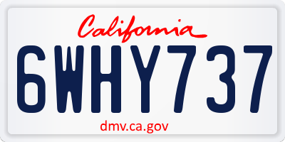 CA license plate 6WHY737