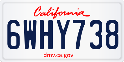 CA license plate 6WHY738