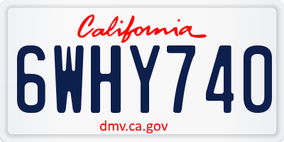 CA license plate 6WHY740