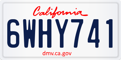 CA license plate 6WHY741