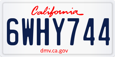 CA license plate 6WHY744