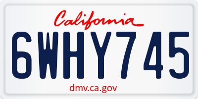 CA license plate 6WHY745