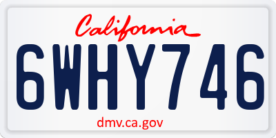 CA license plate 6WHY746