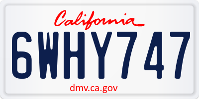 CA license plate 6WHY747