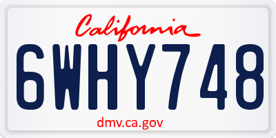 CA license plate 6WHY748
