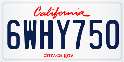 CA license plate 6WHY750