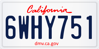 CA license plate 6WHY751
