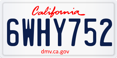 CA license plate 6WHY752