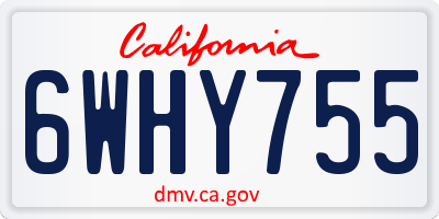 CA license plate 6WHY755