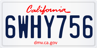 CA license plate 6WHY756