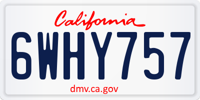 CA license plate 6WHY757