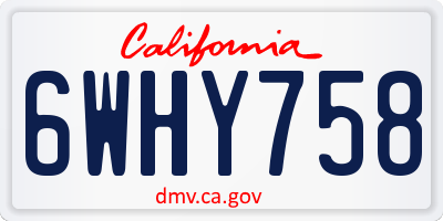 CA license plate 6WHY758