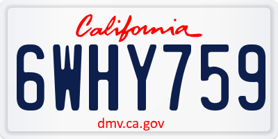 CA license plate 6WHY759