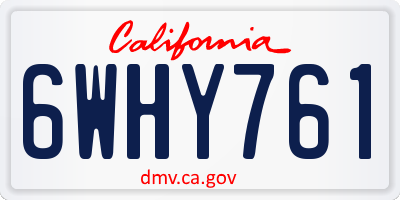 CA license plate 6WHY761