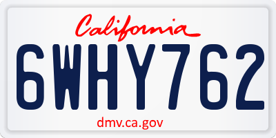 CA license plate 6WHY762