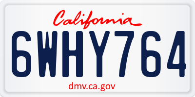 CA license plate 6WHY764