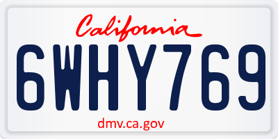 CA license plate 6WHY769