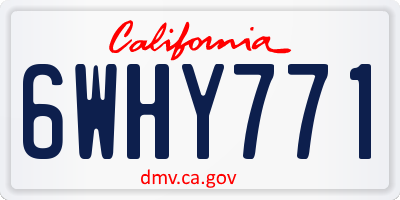 CA license plate 6WHY771