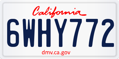 CA license plate 6WHY772