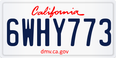 CA license plate 6WHY773