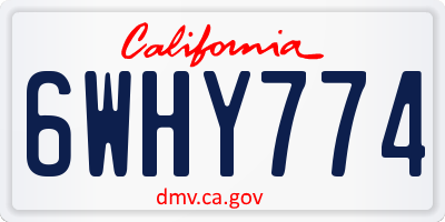CA license plate 6WHY774