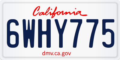 CA license plate 6WHY775