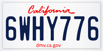 CA license plate 6WHY776