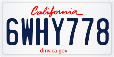 CA license plate 6WHY778