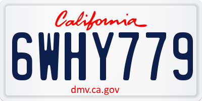 CA license plate 6WHY779