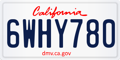 CA license plate 6WHY780