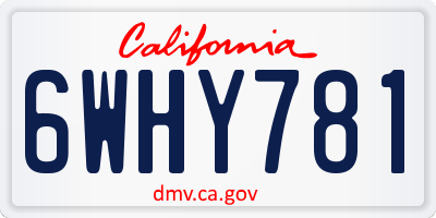 CA license plate 6WHY781