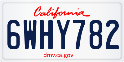 CA license plate 6WHY782