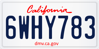 CA license plate 6WHY783
