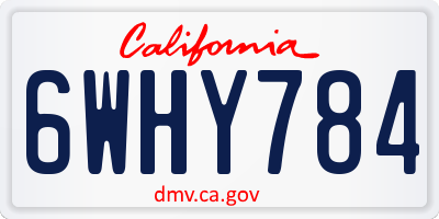 CA license plate 6WHY784