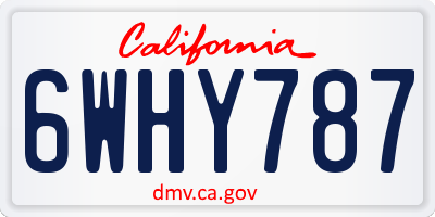 CA license plate 6WHY787