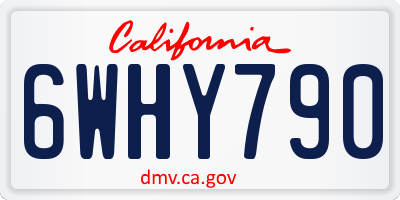 CA license plate 6WHY790