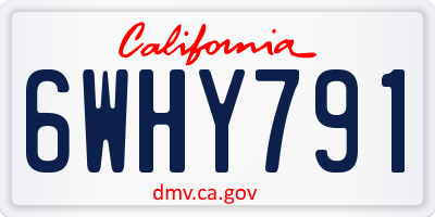 CA license plate 6WHY791