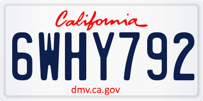 CA license plate 6WHY792