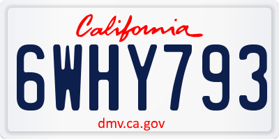 CA license plate 6WHY793