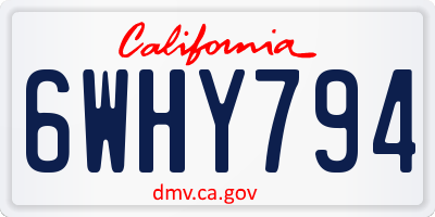 CA license plate 6WHY794