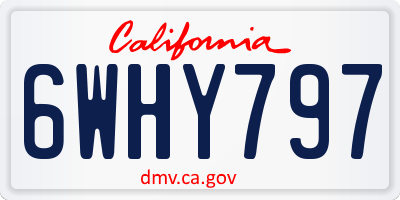 CA license plate 6WHY797