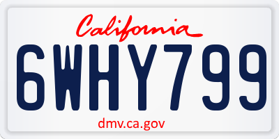 CA license plate 6WHY799