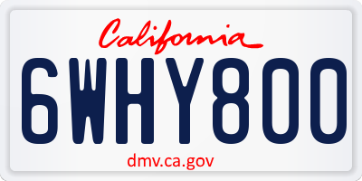 CA license plate 6WHY800