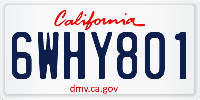 CA license plate 6WHY801