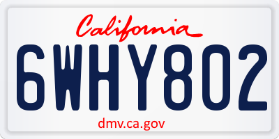 CA license plate 6WHY802