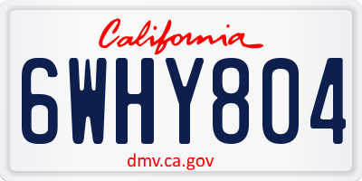 CA license plate 6WHY804