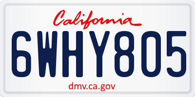 CA license plate 6WHY805