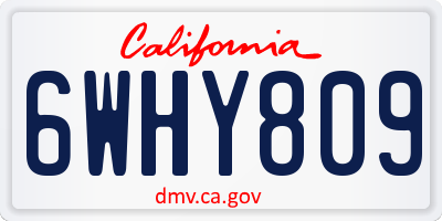 CA license plate 6WHY809