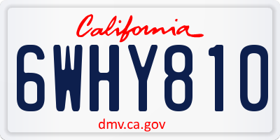 CA license plate 6WHY810