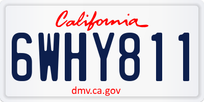 CA license plate 6WHY811